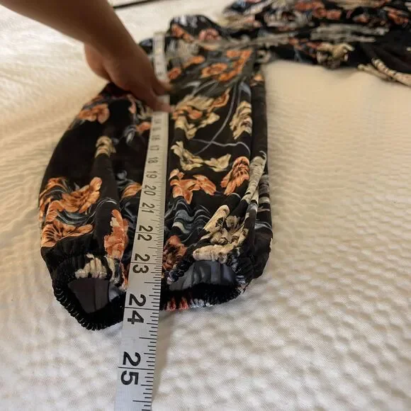 By Together Velvet Floral Print Made In USA Tie Front Blouse Jacket Size S - Picture 9 of 9